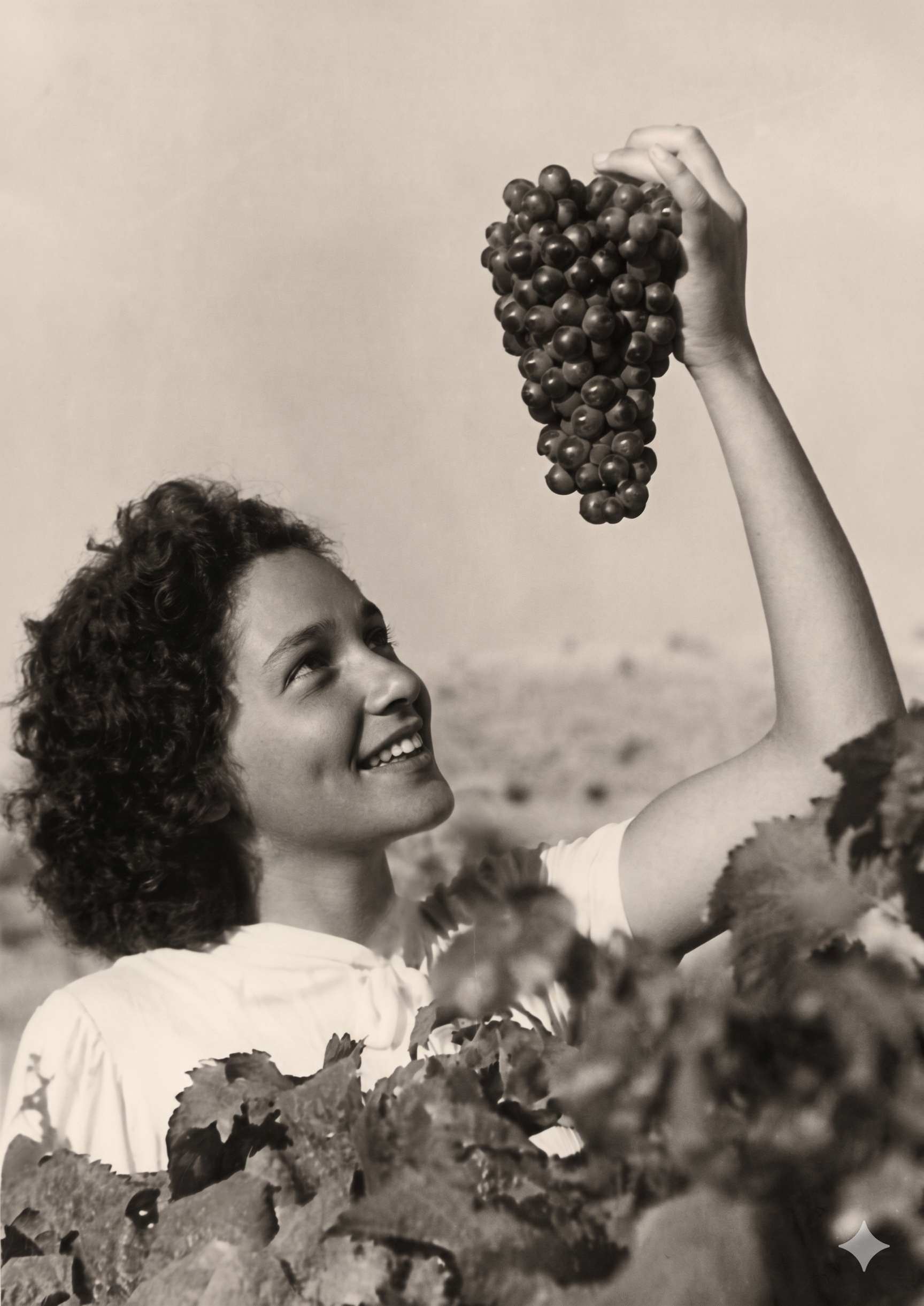 תמר עם אשכול ענבים תמונה